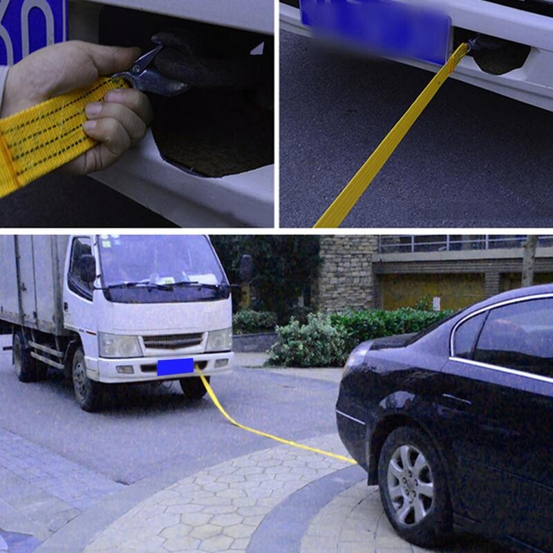 Vonóheveder offroad Sárga helyreállító heveder teherautó Vontatókötél terepjáró ATV vontatókötél teherautóhoz Vontatókötél Út menti járművek kellékek