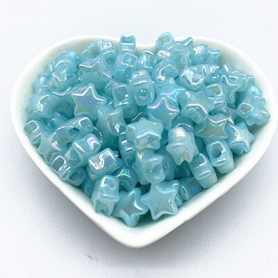 Új 50db 10mm akril színű Ötágú csillag laza gyöngyök gyerekeknek kézzel készített barkács karkötő nyaklánc gyöngyös ékszer kiegészítők