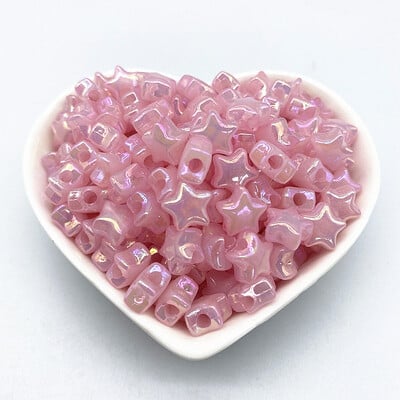 Új 50db 10mm akril színű Ötágú csillag laza gyöngyök gyerekeknek kézzel készített barkács karkötő nyaklánc gyöngyös ékszer kiegészítők