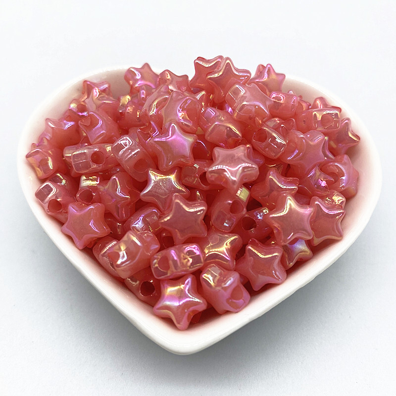 Új 50db 10mm akril színű Ötágú csillag laza gyöngyök gyerekeknek kézzel készített barkács karkötő nyaklánc gyöngyös ékszer kiegészítők