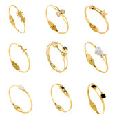 Mandzsetta karkötő női rozsdamentes acél ékszer kiegészítők divat pillangó karkötő készlet