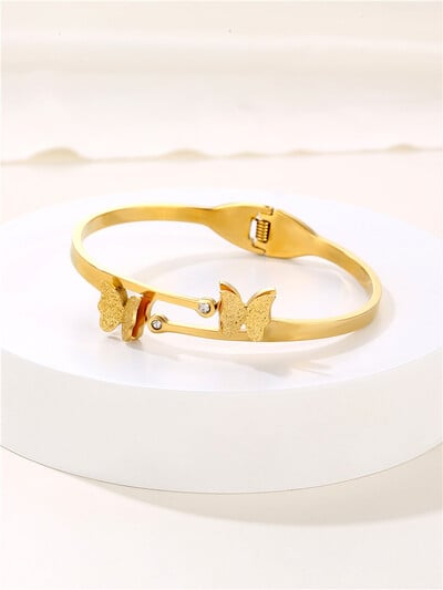 Mandzsetta karkötő női rozsdamentes acél ékszer kiegészítők divat pillangó karkötő készlet