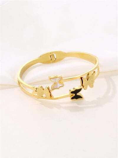 Mandzsetta karkötő női rozsdamentes acél ékszer kiegészítők divat pillangó karkötő készlet