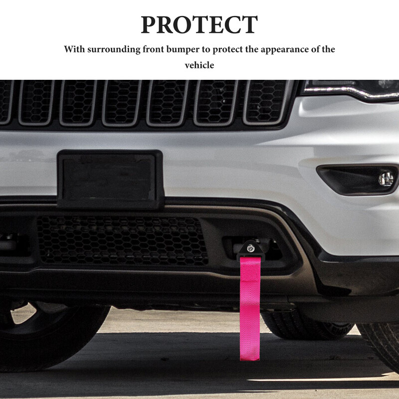 Coarda de remorcare modificată Cureaua pentru decorarea mașinii Decorativ unic pentru lesă auto Decora remorcare Decorații exterioare Bara de protecție din nailon