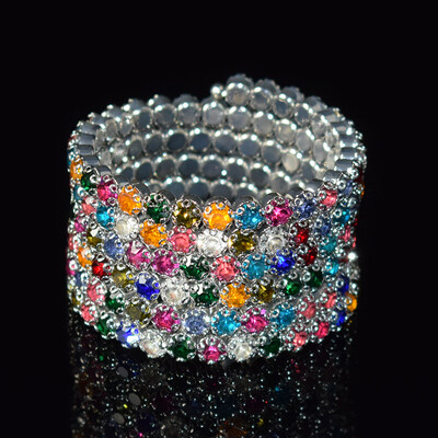 grezna vairāku rindu kristāla regulējama rokassprādze sievietēm zelta sudraba krāsā kāzu rokassprādzes un rokassprādzes rotaslietas dāvanaF