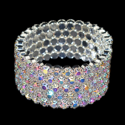 grezna vairāku rindu kristāla regulējama rokassprādze sievietēm zelta sudraba krāsā kāzu rokassprādzes un rokassprādzes rotaslietas dāvanaF