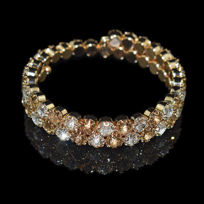 grezna vairāku rindu kristāla regulējama rokassprādze sievietēm zelta sudraba krāsā kāzu rokassprādzes un rokassprādzes rotaslietas dāvanaF