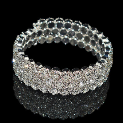 grezna vairāku rindu kristāla regulējama rokassprādze sievietēm zelta sudraba krāsā kāzu rokassprādzes un rokassprādzes rotaslietas dāvanaF