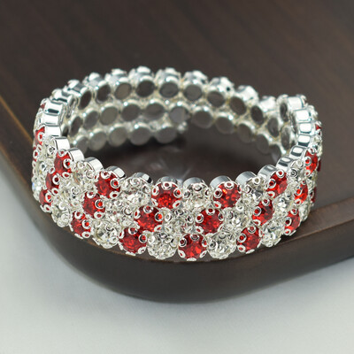 grezna vairāku rindu kristāla regulējama rokassprādze sievietēm zelta sudraba krāsā kāzu rokassprādzes un rokassprādzes rotaslietas dāvanaF