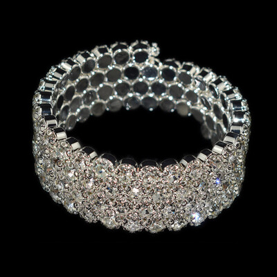 grezna vairāku rindu kristāla regulējama rokassprādze sievietēm zelta sudraba krāsā kāzu rokassprādzes un rokassprādzes rotaslietas dāvanaF