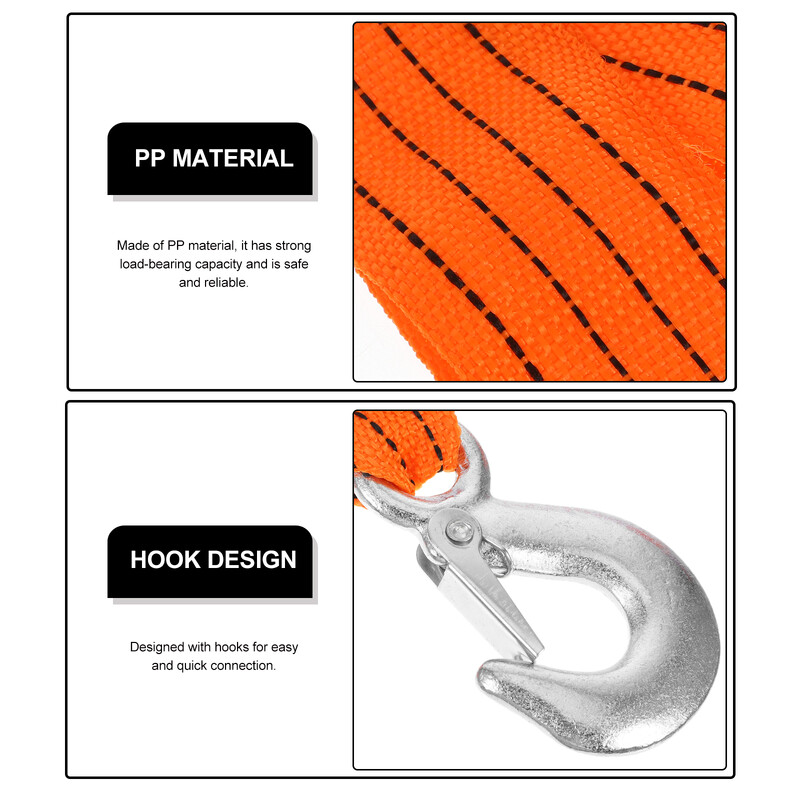 Vilkšanas virvju ķēdes ar āķiem Siksna Piekabes Siksnas Troses Alumīnija sakausējuma siksnas Lieljaudas kravas automašīnu vilkšanai