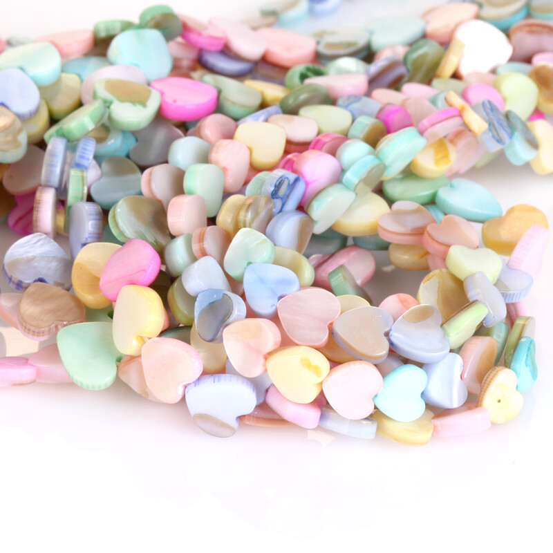 Mărgele naturale de cochilii de macaron Love Hreat Star Moon Cube Plate, rotunde, mărgele distanțatoare libere Artizanat pentru fabricarea de brățări de bijuterii de 15"