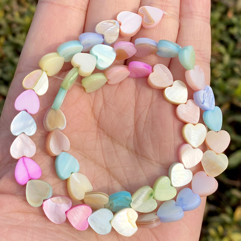 Mărgele naturale de cochilii de macaron Love Hreat Star Moon Cube Plate, rotunde, mărgele distanțatoare libere Artizanat pentru fabricarea de brățări de bijuterii de 15"