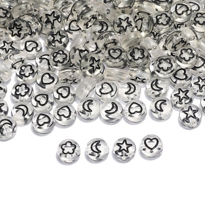 Arany színű szív akril kerek gyöngyök 4x7mm fehér betűs távtartó gyöngyök ékszerkészítéshez barkácsolás nyaklánc karkötő kiegészítők