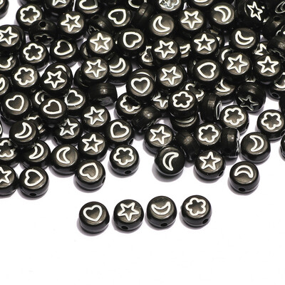 Arany színű szív akril kerek gyöngyök 4x7mm fehér betűs távtartó gyöngyök ékszerkészítéshez barkácsolás nyaklánc karkötő kiegészítők