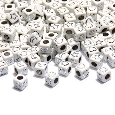 Arany színű szív akril kerek gyöngyök 4x7mm fehér betűs távtartó gyöngyök ékszerkészítéshez barkácsolás nyaklánc karkötő kiegészítők