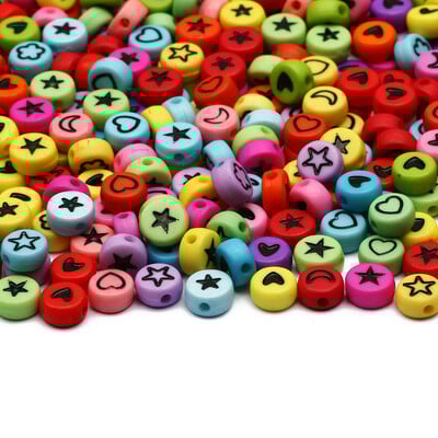 Arany színű szív akril kerek gyöngyök 4x7mm fehér betűs távtartó gyöngyök ékszerkészítéshez barkácsolás nyaklánc karkötő kiegészítők