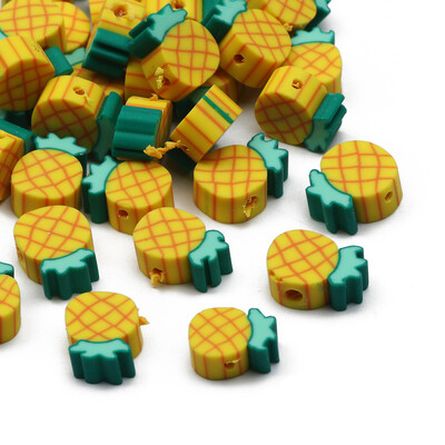 20/50/100 buc margele din argilă polimerică cu fructe, ananas, piersici, pepene verde, avocado, margele distanțiere pentru fabricarea de bijuterii, brățări colier