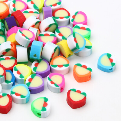 20/50/100 buc margele din argilă polimerică cu fructe, ananas, piersici, pepene verde, avocado, margele distanțiere pentru fabricarea de bijuterii, brățări colier