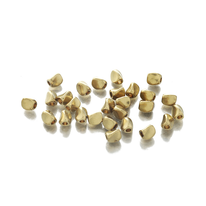 50 vnt žaliavinio žalvario netaisyklingi palaidi karoliukai, susukti stumdomi tarpiklio karoliukai, skirti pasidaryk pats karoliai Apyrankės rankų darbo papuošalų kūrimo priedai