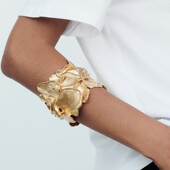 Perdėtas vintažinis metalinis tuščiaviduriai lapai atviri apyrankės moterims skirtos hiphopo pankroko papuošalų vakarėlio aksesuaras