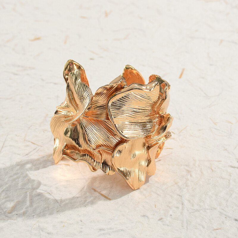 Perdėtas vintažinis metalinis tuščiaviduriai lapai atviri apyrankės moterims skirtos hiphopo pankroko papuošalų vakarėlio aksesuaras