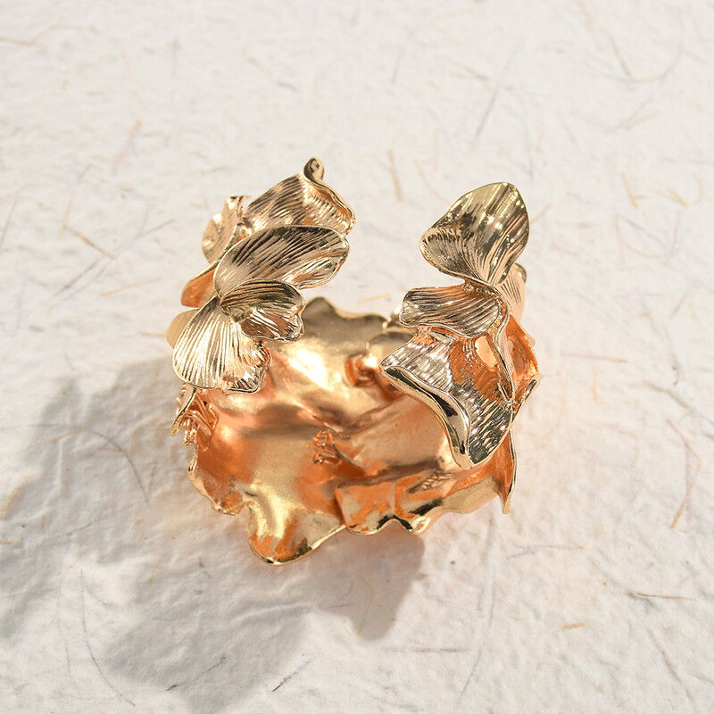 Perdėtas vintažinis metalinis tuščiaviduriai lapai atviri apyrankės moterims skirtos hiphopo pankroko papuošalų vakarėlio aksesuaras