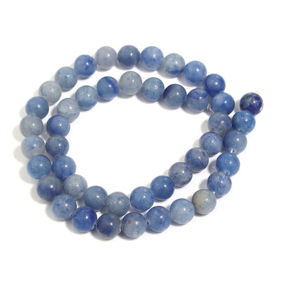1 νήμα φυσικές μπλε χάντρες από πέτρα Aventurine Στρογγυλή λεία πέτρα χάντρα για κοσμήματα κατασκευής DIY Υλικό κολιέ βραχιόλι