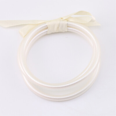 CARTER LISA 3 db/szett Buddhist Temple Rush karkötő Barátság Bowknot PVC szilikon zselé minden időjárási karkötő női ékszer