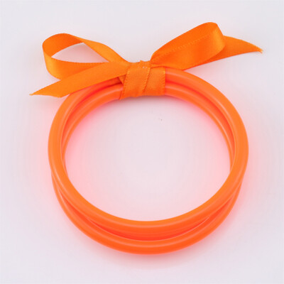 CARTER LISA 3 db/szett Buddhist Temple Rush karkötő Barátság Bowknot PVC szilikon zselé minden időjárási karkötő női ékszer