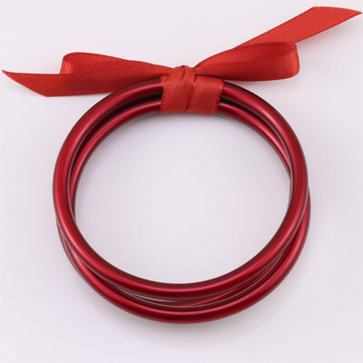 CARTER LISA 3 db/szett Buddhist Temple Rush karkötő Barátság Bowknot PVC szilikon zselé minden időjárási karkötő női ékszer