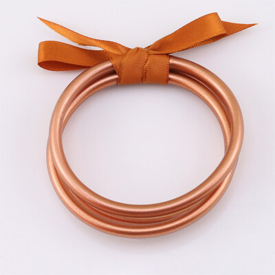 CARTER LISA 3 db/szett Buddhist Temple Rush karkötő Barátság Bowknot PVC szilikon zselé minden időjárási karkötő női ékszer