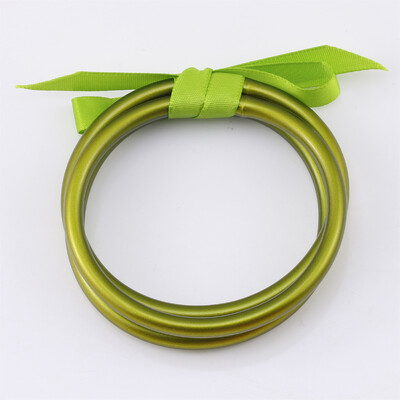 CARTER LISA 3 db/szett Buddhist Temple Rush karkötő Barátság Bowknot PVC szilikon zselé minden időjárási karkötő női ékszer