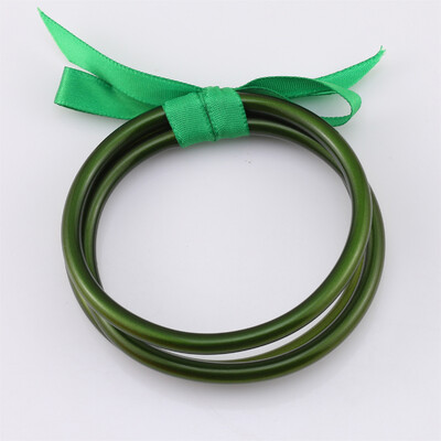 CARTER LISA 3 db/szett Buddhist Temple Rush karkötő Barátság Bowknot PVC szilikon zselé minden időjárási karkötő női ékszer