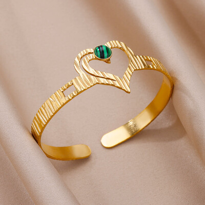 Kötött rozsdamentes acél karkötő nőknek Arany színű mandzsetta karkötők karkötők női 2024 Divatos vintage ékszerek kiegészítők ajándékok