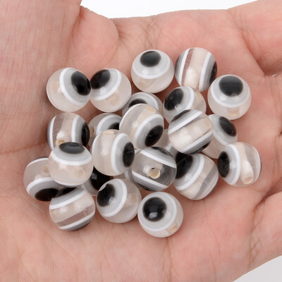 50/100db 6/8/10mm gyanta távtartó gyöngyök átlátszó kerek, laza gonosz szem gyöngyök ékszerkészítéshez barkácsolás, karkötő nyaklánc kiegészítők