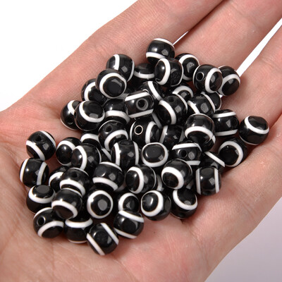 50/100db 6/8/10mm gyanta távtartó gyöngyök átlátszó kerek, laza gonosz szem gyöngyök ékszerkészítéshez barkácsolás, karkötő nyaklánc kiegészítők