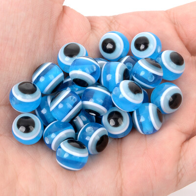 50/100db 6/8/10mm gyanta távtartó gyöngyök átlátszó kerek, laza gonosz szem gyöngyök ékszerkészítéshez barkácsolás, karkötő nyaklánc kiegészítők