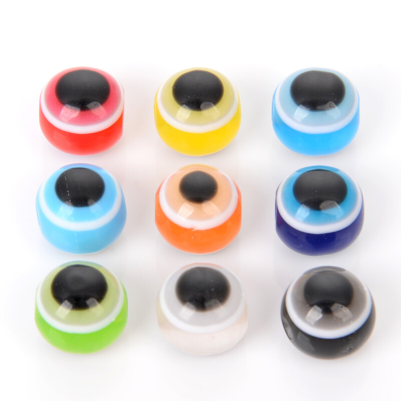 50/100db 6/8/10mm gyanta távtartó gyöngyök átlátszó kerek, laza gonosz szem gyöngyök ékszerkészítéshez barkácsolás, karkötő nyaklánc kiegészítők