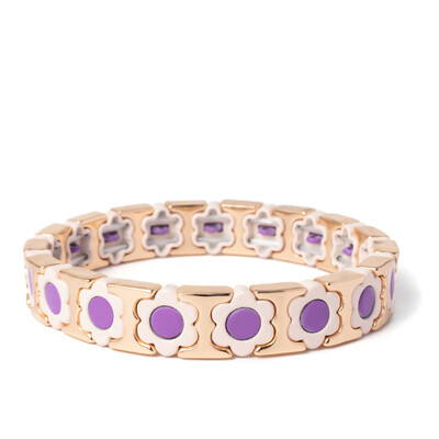 Új dizájn színes virágos varázslatok karperec nőknek kézzel készített bohém elasztikus virág karkötők fém gyöngyök ékszerek