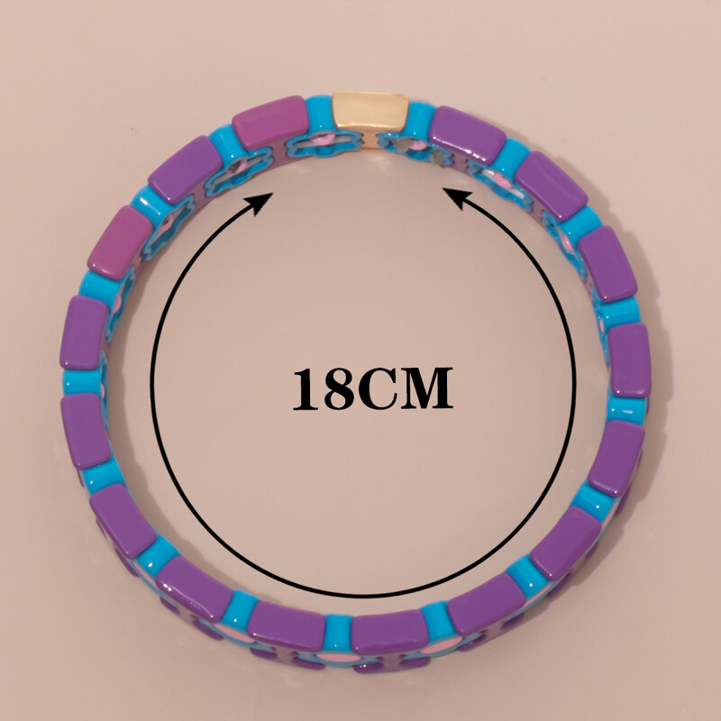 Új dizájn színes virágos varázslatok karperec nőknek kézzel készített bohém elasztikus virág karkötők fém gyöngyök ékszerek