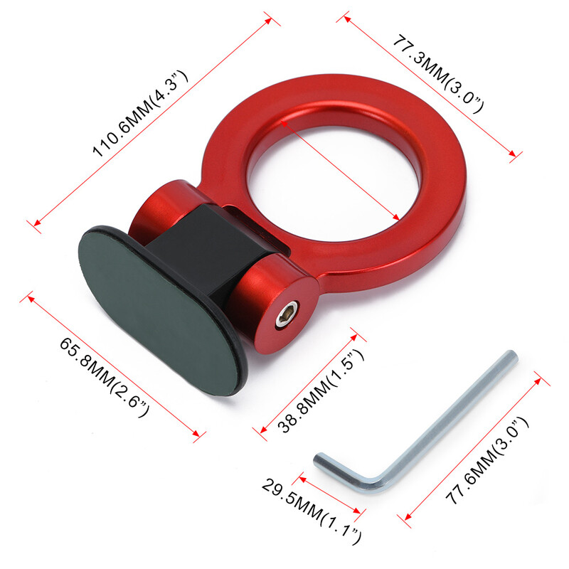 Kerek lökhárító matrica díszíti az univerzális szimulációt vonóhorog készlet vonószíj vonókötelek ABS műanyag módosítással díszítve