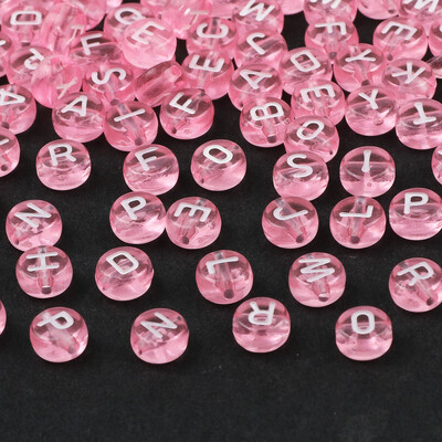 4x7mm 200ks ploché okrúhle priehľadné akrylové korálky biele písmenové korálky akrylové abecedné dištančné korálky na výrobu šperkov, DIY remeslá
