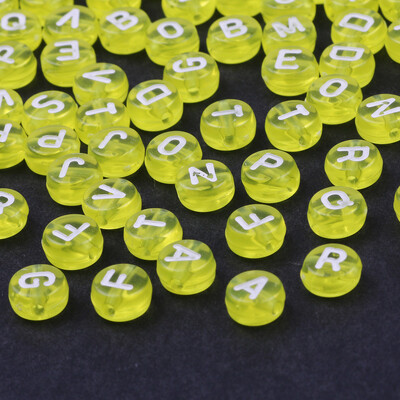 4x7mm 200ks ploché okrúhle priehľadné akrylové korálky biele písmenové korálky akrylové abecedné dištančné korálky na výrobu šperkov, DIY remeslá