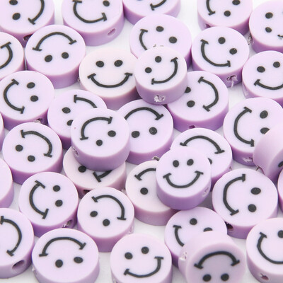 20/50/100db Lila Napraforgó Állatok Mosoly Gyöngyök Kerek Szív Forma Polimer Agyag Gyöngyök Ékszerekhez Diy karkötő Kulcstartó