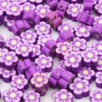 20/50/100db Lila Napraforgó Állatok Mosoly Gyöngyök Kerek Szív Forma Polimer Agyag Gyöngyök Ékszerekhez Diy karkötő Kulcstartó