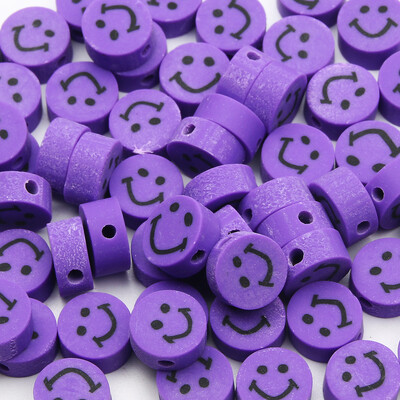 20/50/100db Lila Napraforgó Állatok Mosoly Gyöngyök Kerek Szív Forma Polimer Agyag Gyöngyök Ékszerekhez Diy karkötő Kulcstartó