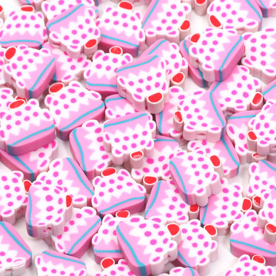 20/50/100db Lila Napraforgó Állatok Mosoly Gyöngyök Kerek Szív Forma Polimer Agyag Gyöngyök Ékszerekhez Diy karkötő Kulcstartó