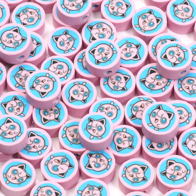 20/50/100db Lila Napraforgó Állatok Mosoly Gyöngyök Kerek Szív Forma Polimer Agyag Gyöngyök Ékszerekhez Diy karkötő Kulcstartó