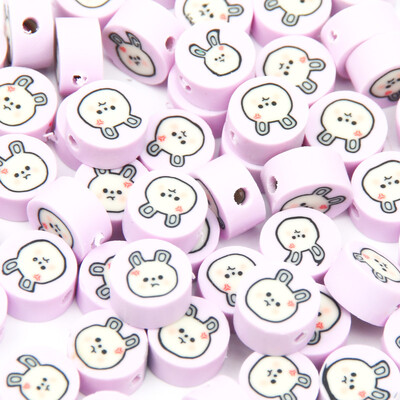 20/50/100db Lila Napraforgó Állatok Mosoly Gyöngyök Kerek Szív Forma Polimer Agyag Gyöngyök Ékszerekhez Diy karkötő Kulcstartó